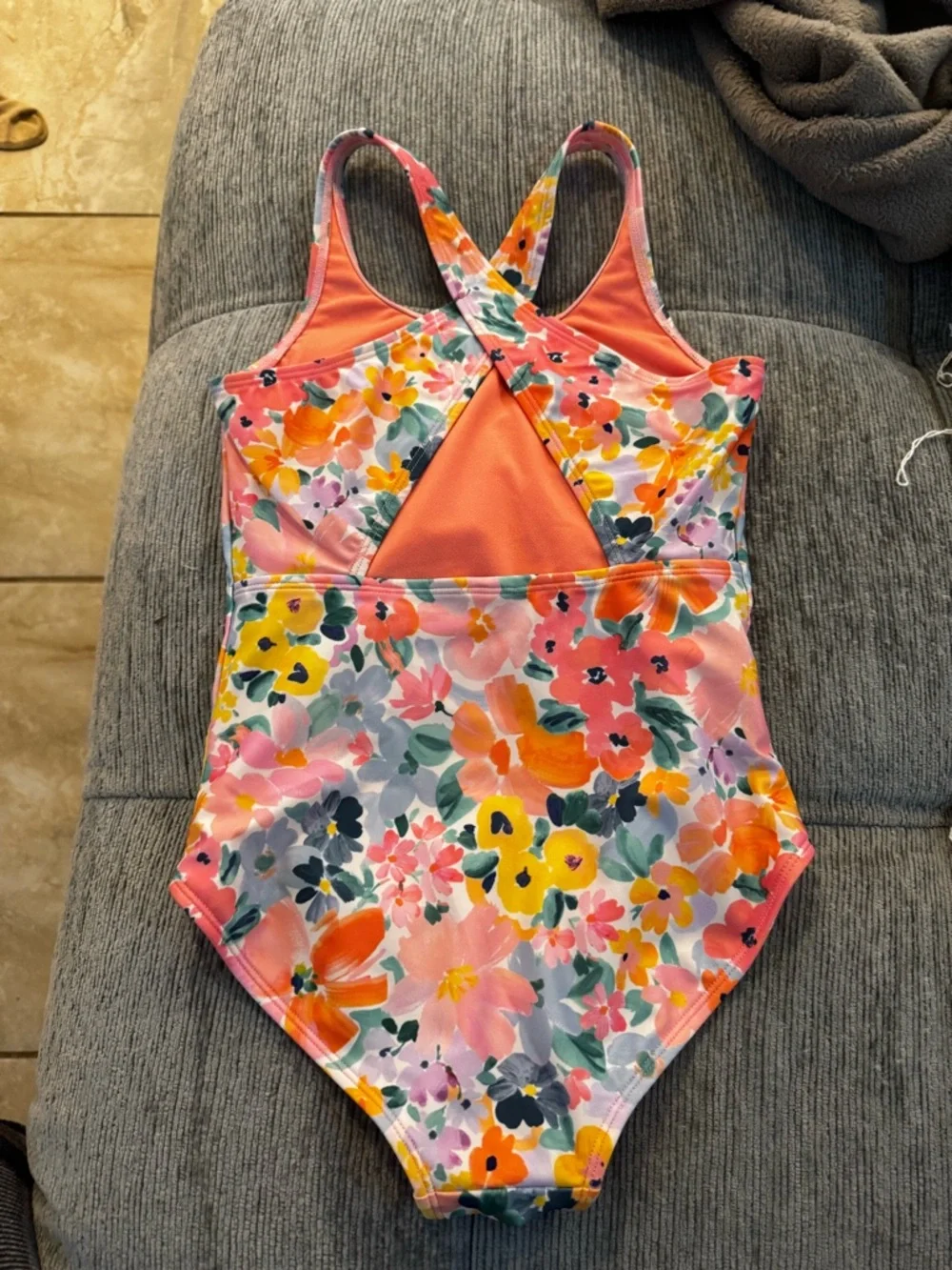 Cat & Jack Floral One-Piece Swimsuit - Pink Multicolor